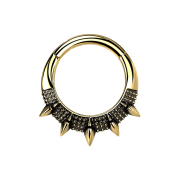 Anello a micro segmenti con cerniera placcata oro a...