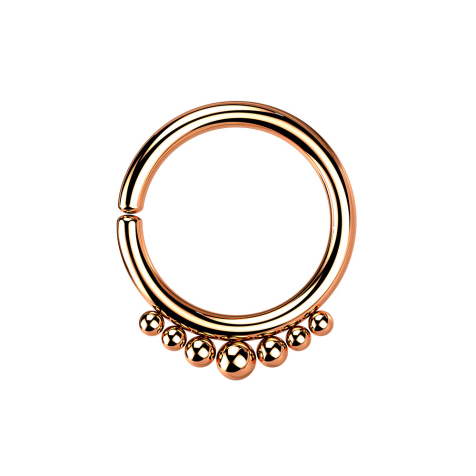 Micro piercing ring rose gold seven balls