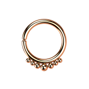 Micro piercing ring rose gold seven balls