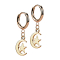 Earring rose gold pendant moon and star