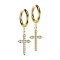Ohrring vergoldet Anhänger Keltenkreuz mit Kristallen