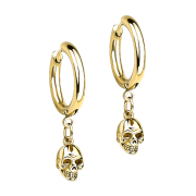 Gold-plated earring pendant skull