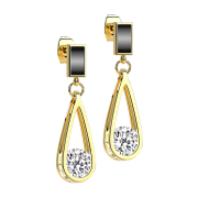 Boucles doreilles plaqué or rectangle...