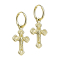 Boucles doreilles plaquées or Pendentif Croix