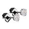 Boucles doreilles noires cristal rond argent
