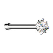 Borchia da naso dritta in argento set di cristalli...