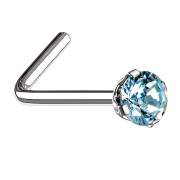 Clous de nez coudés argentés cristal rond...