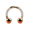 Micro Circular Barbell oro rosa cristalli con due sfere