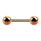 Rosegold barbell with two balls