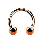Circular barbell in rose gold with two balls