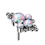 Boules argentées sans filetage, quatre cristaux...