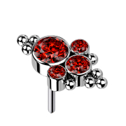 Boules argentées sans filetage, quatre cristaux...