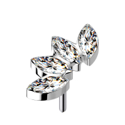 Éventail argenté sans filetage avec quatre...