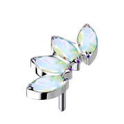 Éventail argenté sans filetage avec quatre...