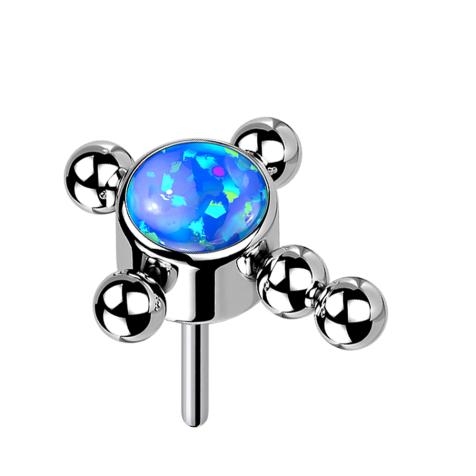 Sfere senza filettatura in argento con croce blu opale