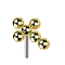Threadless gold-plated cross beads