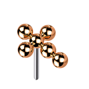 Threadless rose gold cross beads