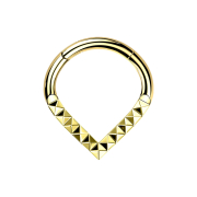 Micro segment ring, foldable, gold-plated, angle pattern