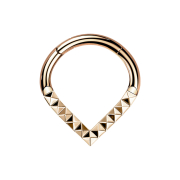Micro segment ring, foldable, rose gold, angle pattern