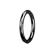 Micro segment ring, foldable, black, faceted
