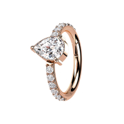 Bague micro segment pliable en or rose avec cristaux...
