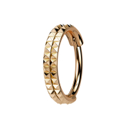 Anello a micro segmenti con cerniera in oro rosa a doppia...