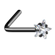 Clous de nez coudés noirs étoile de cristal...