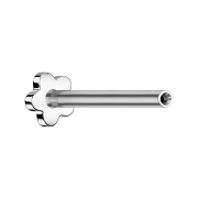 Micro Threadless Labret-Stab Blume silber