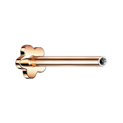 Micro Threadless Labret Bar Flower Rose Gold