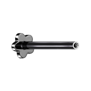 Micro Threadless Labret Bar Flower Black