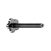 Barrette labiale micro sans filetage Fleur noire