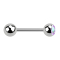 Micro Barbell argent avec boule et boule de cristal multicolore