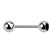 Micro barbell silver with ball and ball crystal black