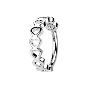 Anello a micro segmenti con cuori in argento incernierati