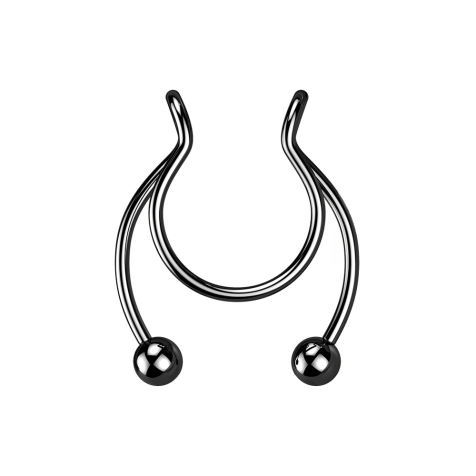 Fake Clip schwarz Circular Barbell mit zwei Kugeln