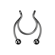 Fake Clip schwarz Circular Barbell mit zwei Kugeln