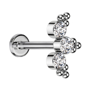 Micro Labret sans filetage argenté boules...