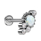 Micro Labret sans filetage argenté boules quatre cristaux argenté opale blanc