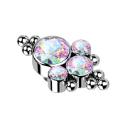 Dermal anchor silver eight balls and four multicolor...