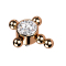 Dermal Anchor rose gold cross balls crystal silver