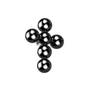 Dermal Anchor schwarz Kreuz Kugeln