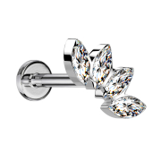 Micro labret filetage intérieur argenté...