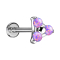 Micro Labret Innengewinde silber Dreieck drei Opale violett