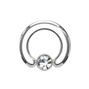 Anello di chiusura argento disco di cristallo argento