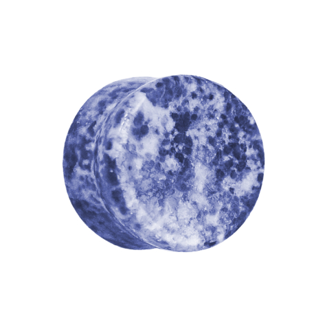 Flared plug made from blue spot stone