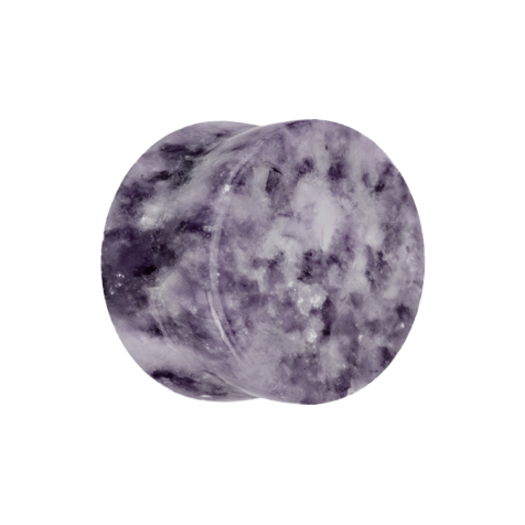 Flared plug made from moon devite stone