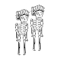 Stud earrings silver pendant skeleton