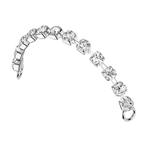 Chaîne de liaison argentée avec cristaux argentés