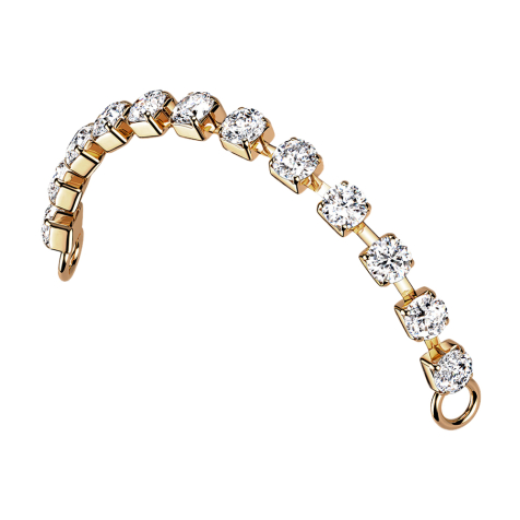 Connecting chain rose gold with silver crystals