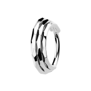 Micro Segmentring klappbar silber drei linien facettiert